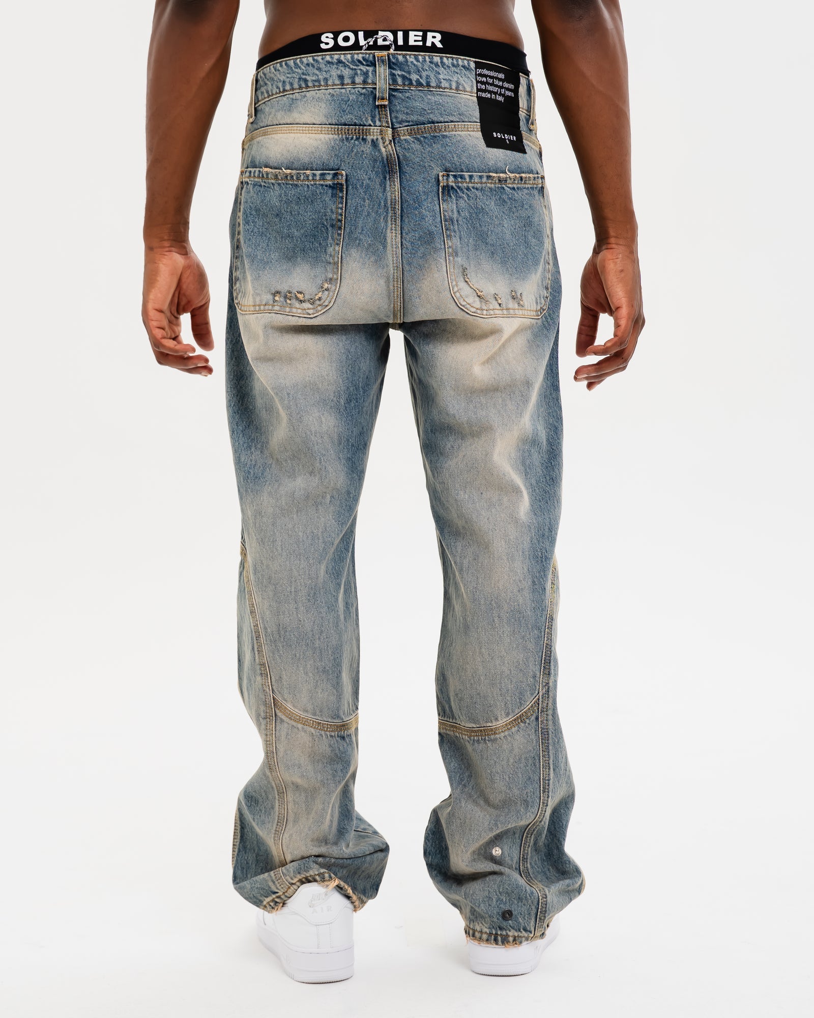 SOLDIER Jeans Baggy Botton Made in Italy Sabbiato