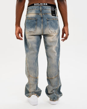 SOLDIER Jeans Baggy Botton Made in Italy Sabbiato