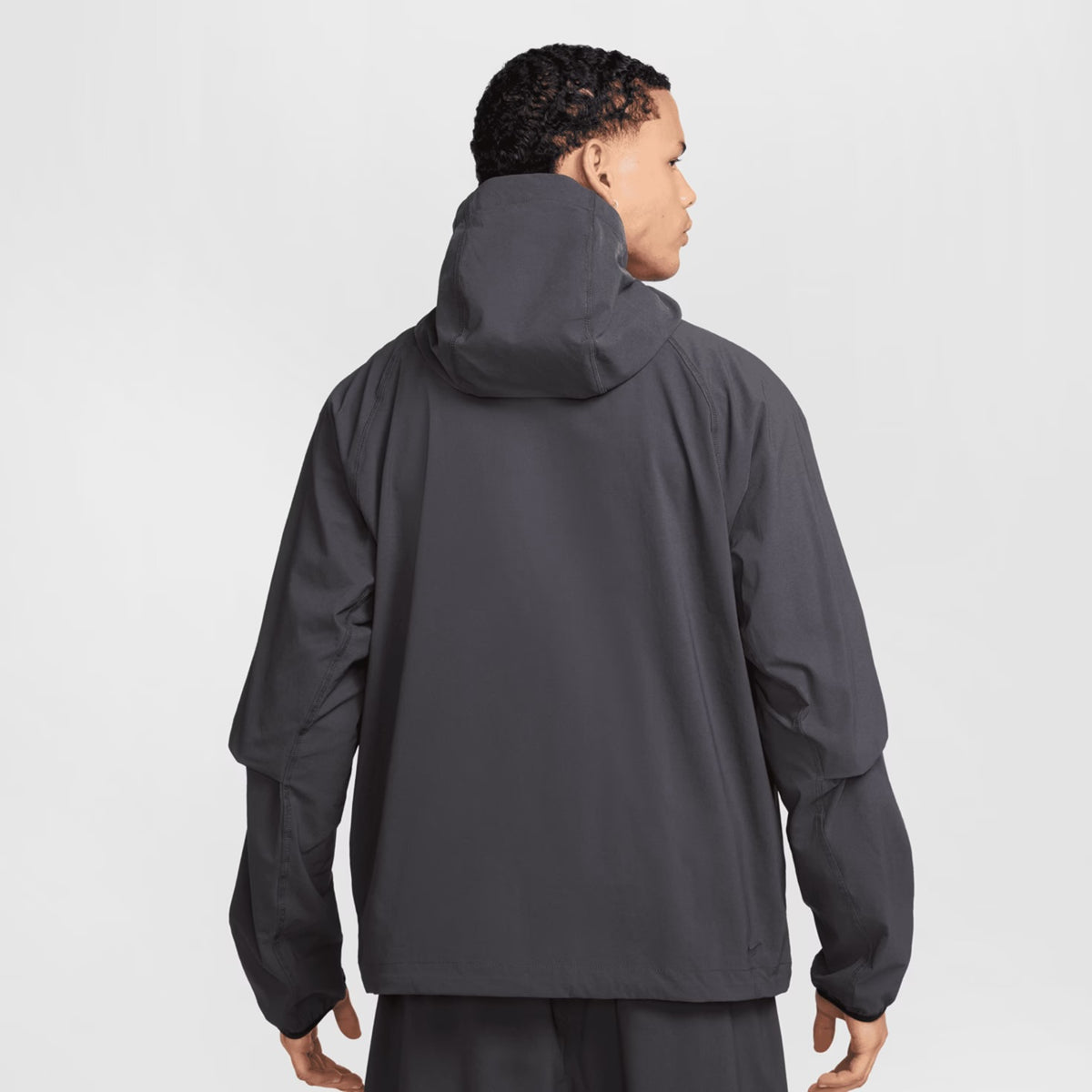 NIKE Tuta Tech Leggera In Microfibra Con Zip e Cappuccio Grigia Asfalto