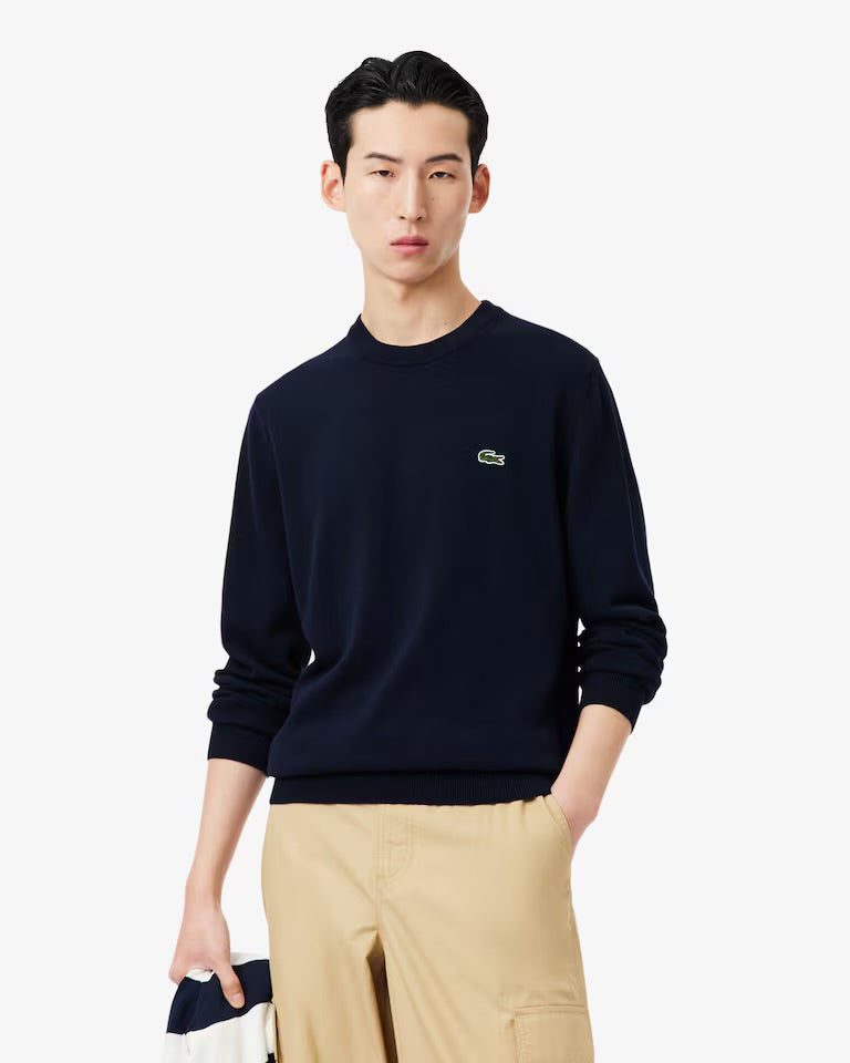 LACOSTE Maglioncino Basic In Cotone Blu