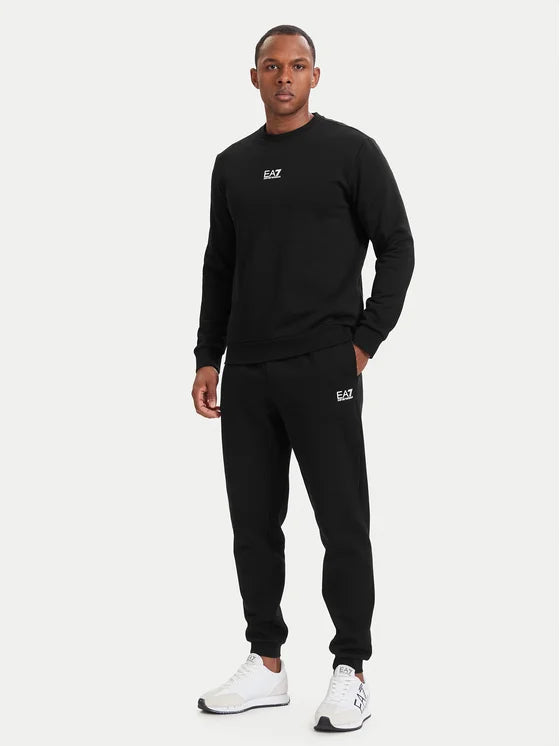 EMPORIO ARMANI Tuta Completa Senza Cappuccio Con Logo Centrale Nero/Bianco