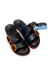 SENSI Ciabatta In Gomma BLACK FLUO Arancione