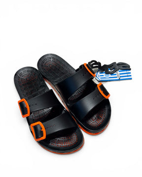 SENSI Ciabatta In Gomma BLACK FLUO Arancione