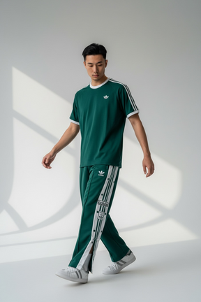 Adidas Originals Tuta Completa Uomo Verde 3 Stripes Adibreak