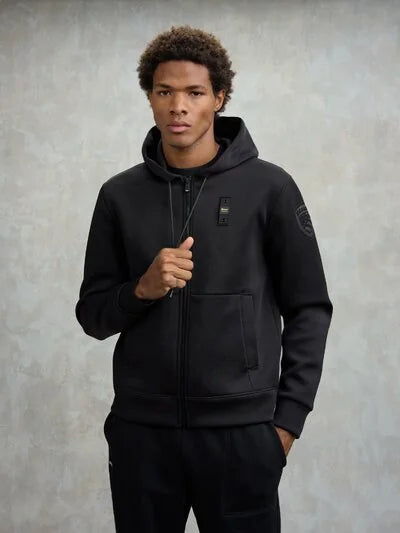 BLAUER Felpa In Neoprene Con Cappuccio Nero