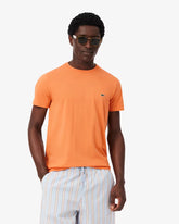 LACOSTE T-Shirt Basic In Cotone Pima Arancione