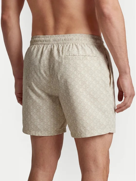Calvin Klein Costume Da Bagno Con Loghi Beige