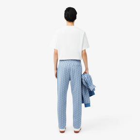 LACOSTE Tuta Monogram Con Zip Azzurra/Blu