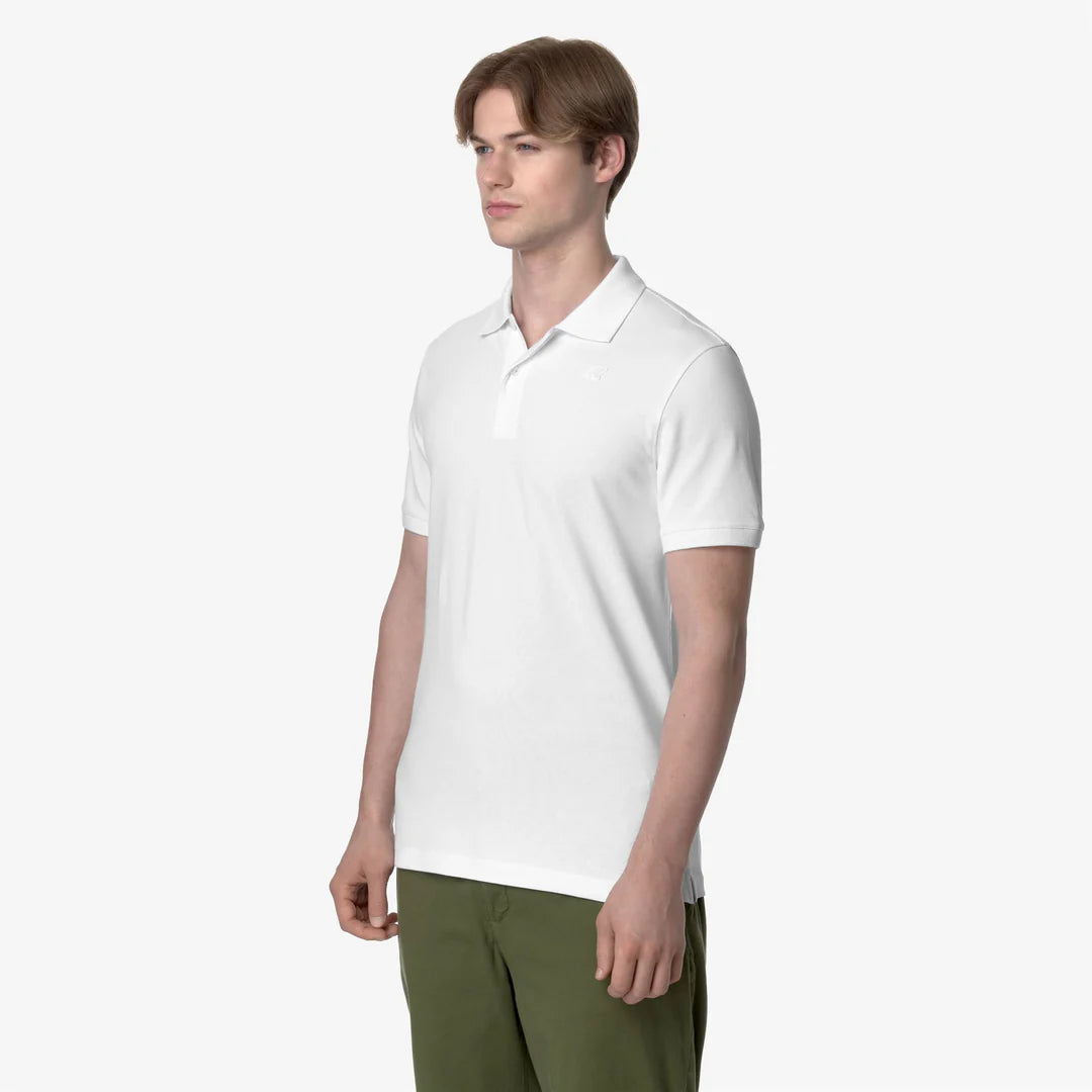 K-WAY Polo Amede Pique Logo Tono Su Tono Bianca