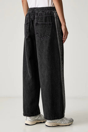 ADIDAS Jeans Donna Fondo Largo Denim Grigio