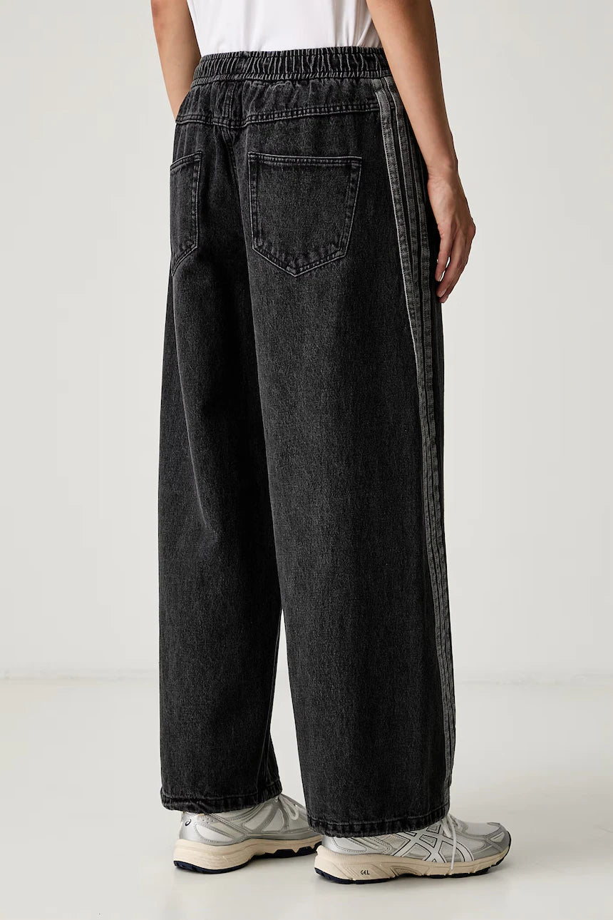 ADIDAS Jeans Donna Fondo Largo Denim Grigio