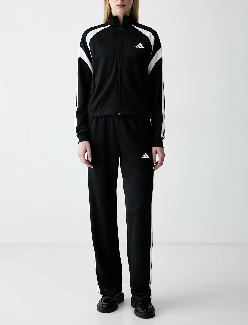 ADIDAS Tuta Completa Con Zip Donna Nero/Bianco