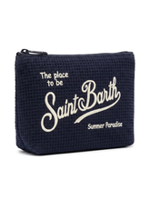 SAINT BARTH Pochette Aline Waffle Blu