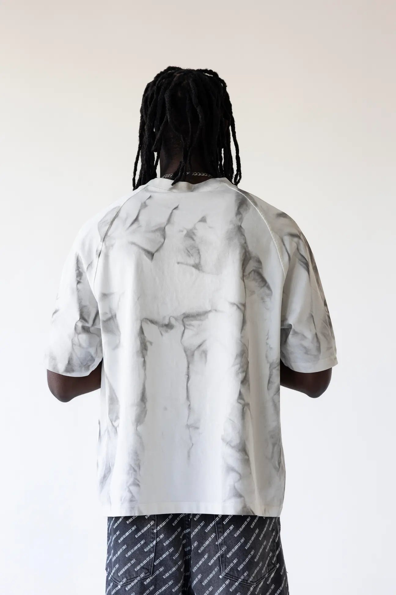 BLACK ISLAND T-Shirt In Cotone Effetto Marmo