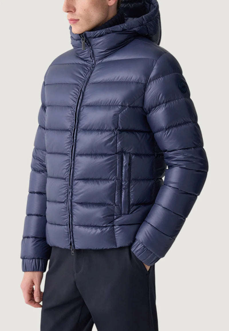 COLMAR Giubbotto Piumuno Invernale Trapuntato Con Cappuccio Blu