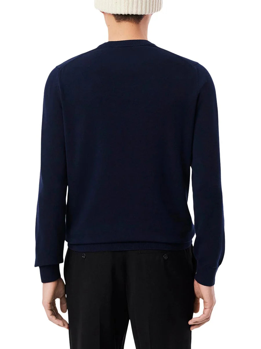 LACOSTE Maglioncino Basic Misto Lana Blu