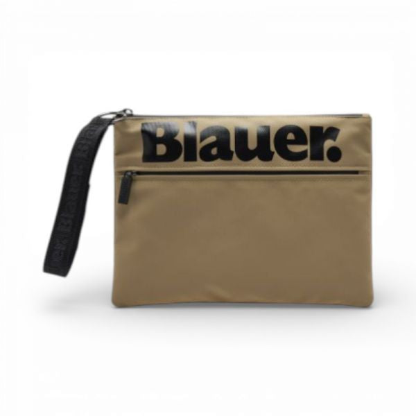 BLAUER Pochette In Tessuto Cerato Beige