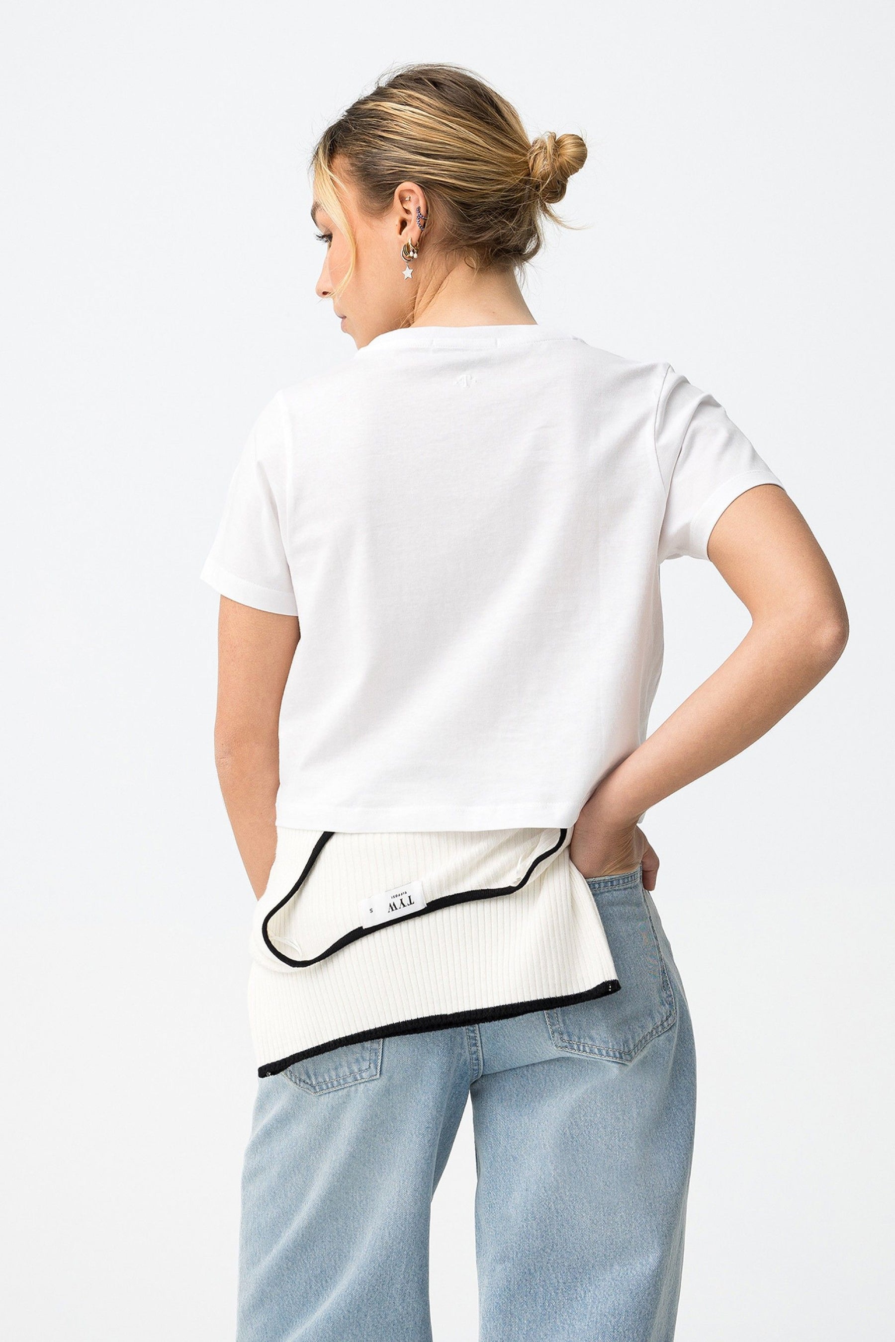 TIFFOSI ALMEIDA T-SHIRT CROPPED BIANCA DONNA SS26