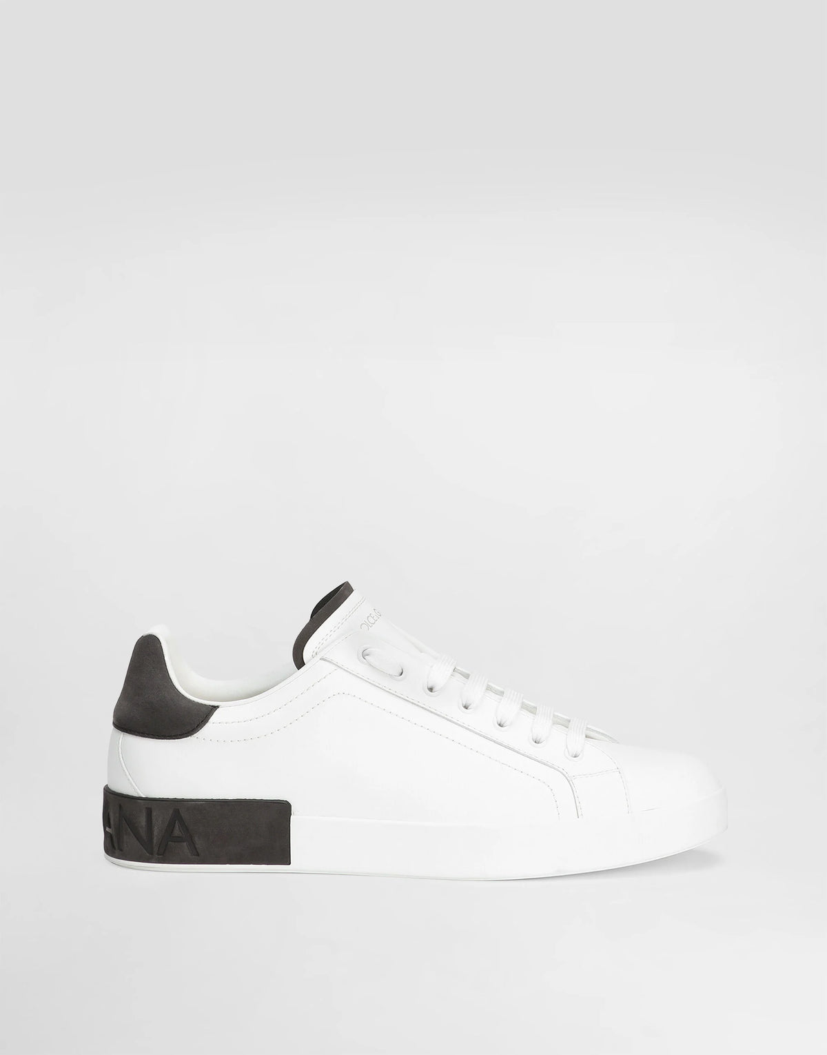 DOLCE & GABBANA Scarpa in pelle di vitello Portofino Bianca e Nera
