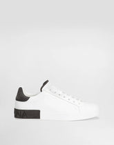 DOLCE & GABBANA Scarpa in pelle di vitello Portofino Bianca e Nera