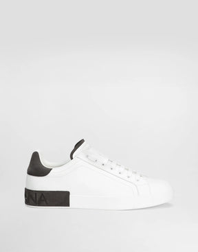 DOLCE & GABBANA Scarpa in pelle di vitello Portofino Bianca e Nera