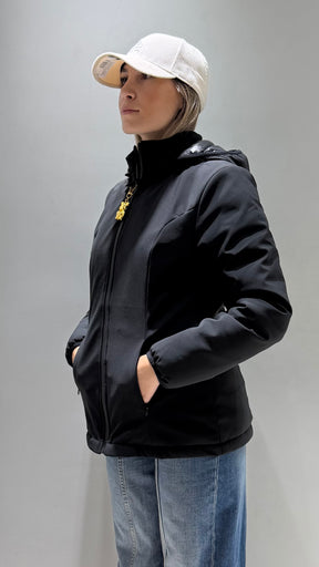 TREZ DONNA GIUBBOTTO LISCIO CORTO NERO