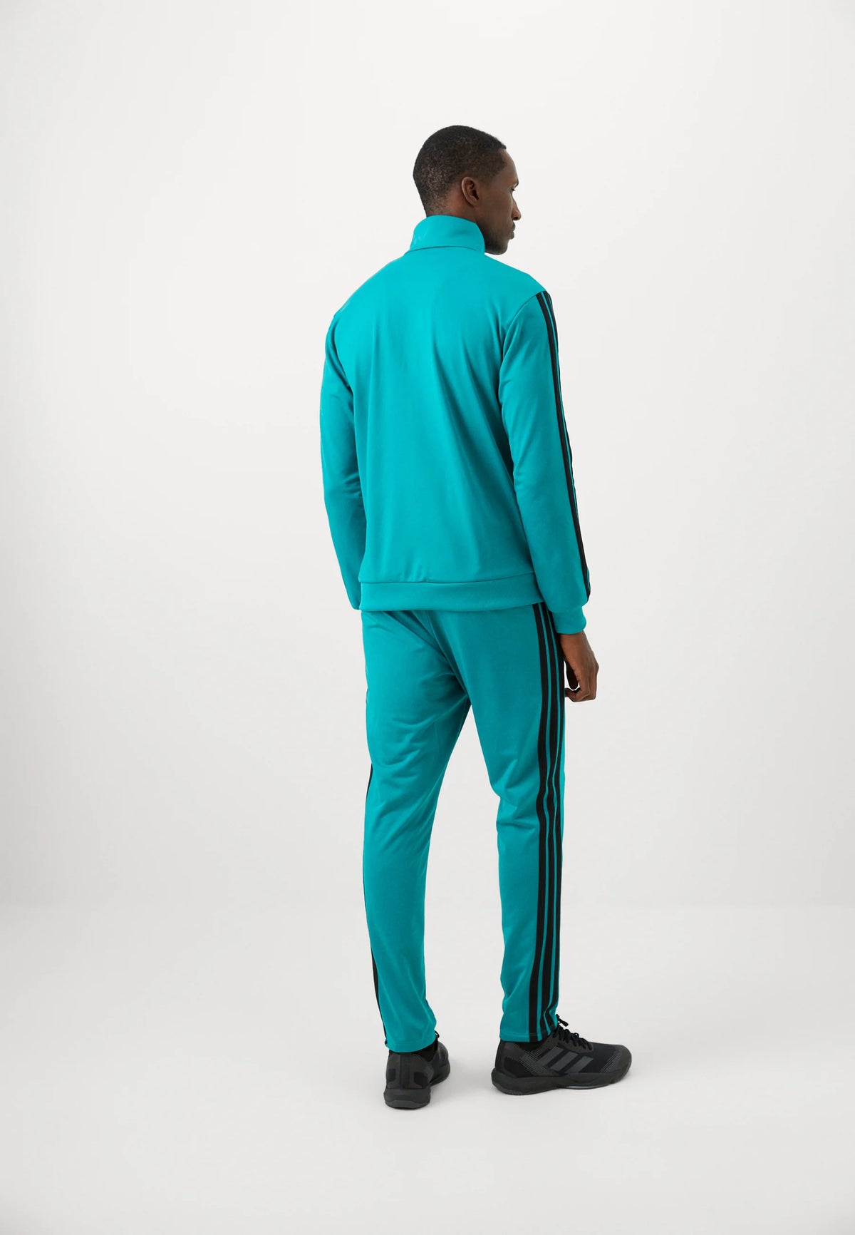 ADIDAS Tuta Leggera Acetata Con Zip Senza Cappuccio Con Strisce Laterali Verde/Nera 2025/2026