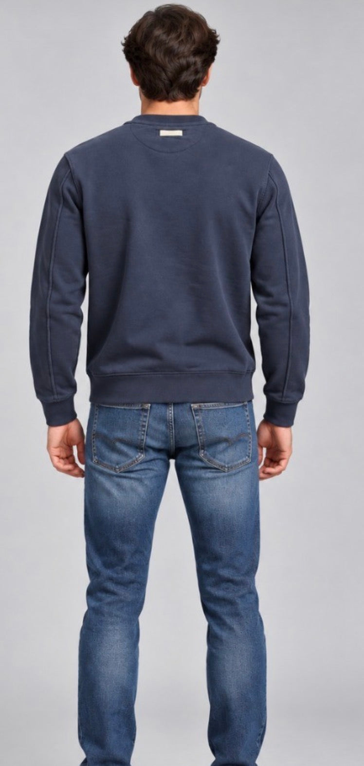 BLAUER Felpa Girocollo Con Logo Fronte e Manica Blu