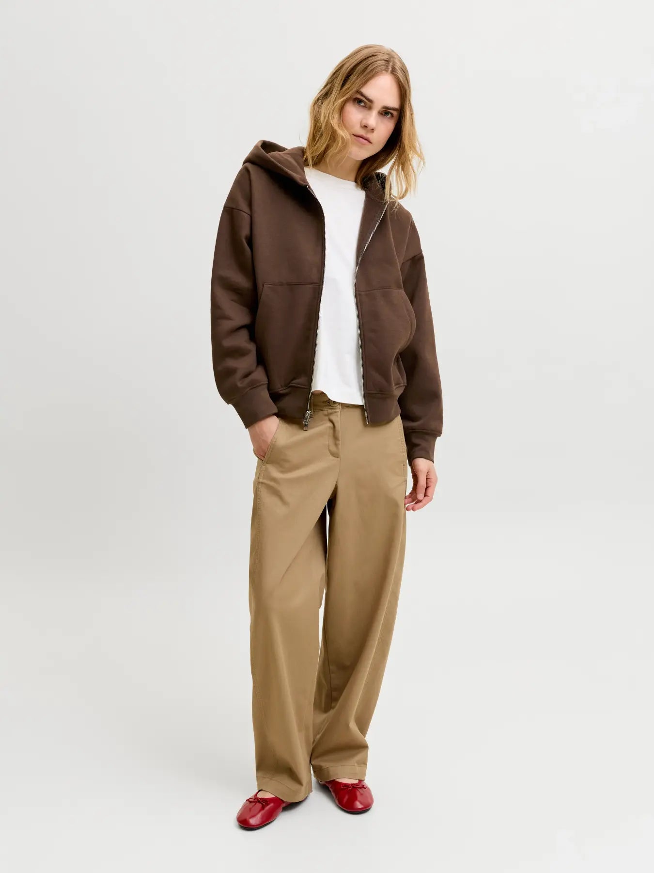 JJXX JXSOPHIA FELPA BOXY MARRONE DONNA