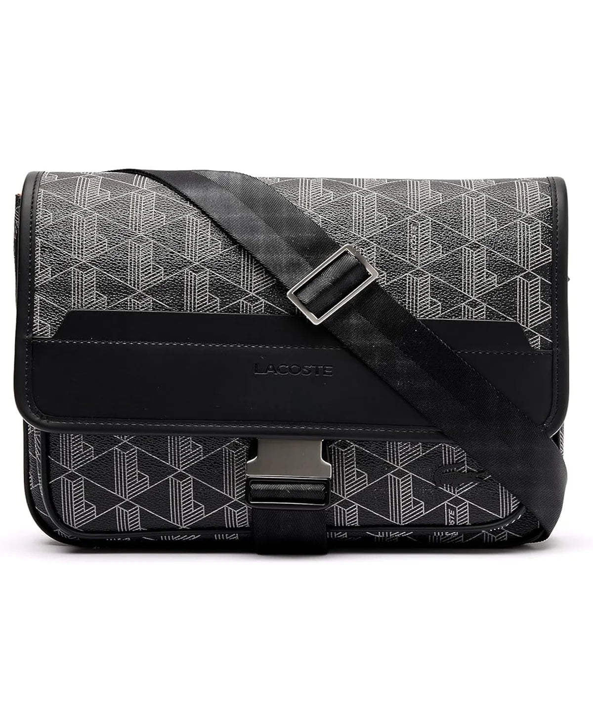 LACOSTE Borsa a Tracolla Monogram Grande Nero