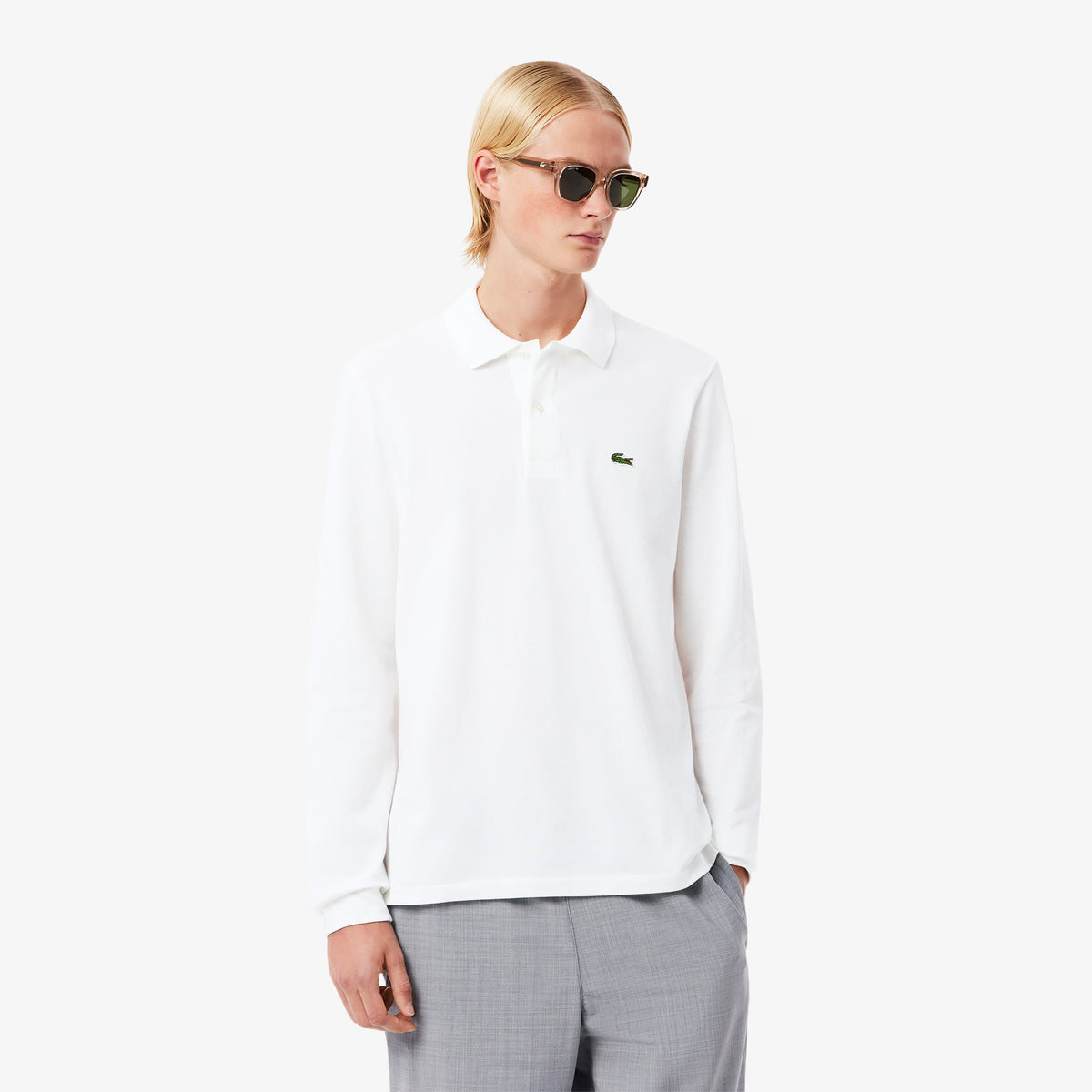 LACOSTE Polo Maniche Lunghe Bianca