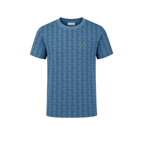 LACOSTE T-Shirt Monogram Bambino/Bambina Basic Blu