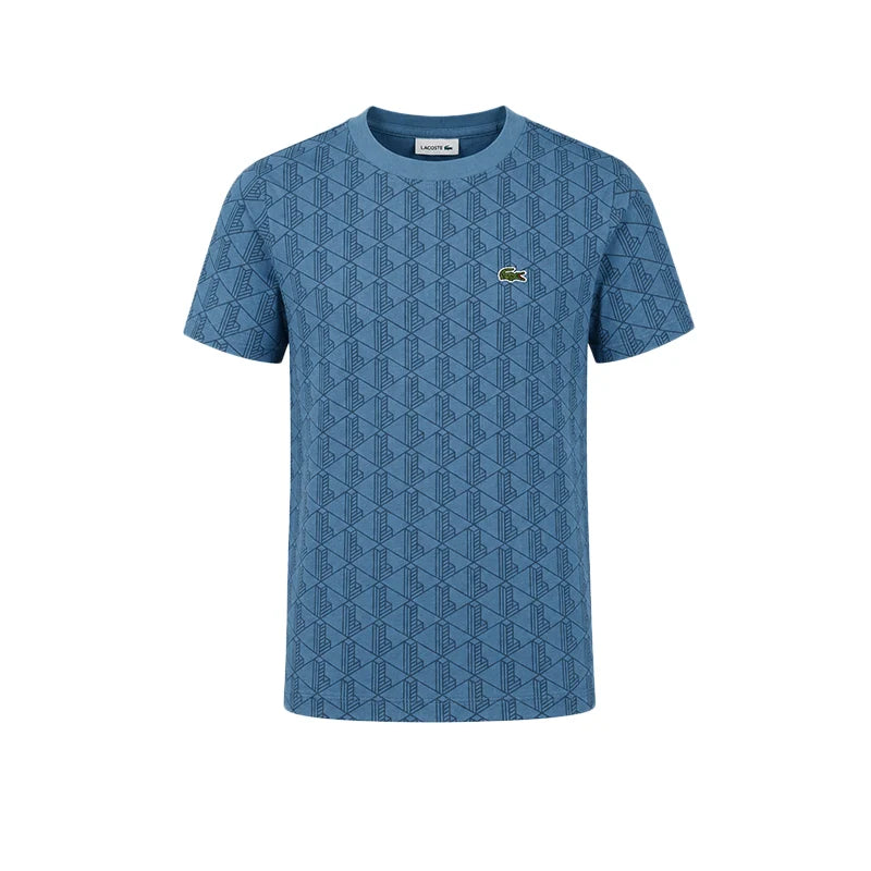 LACOSTE T-Shirt Monogram Bambino/Bambina Basic Blu