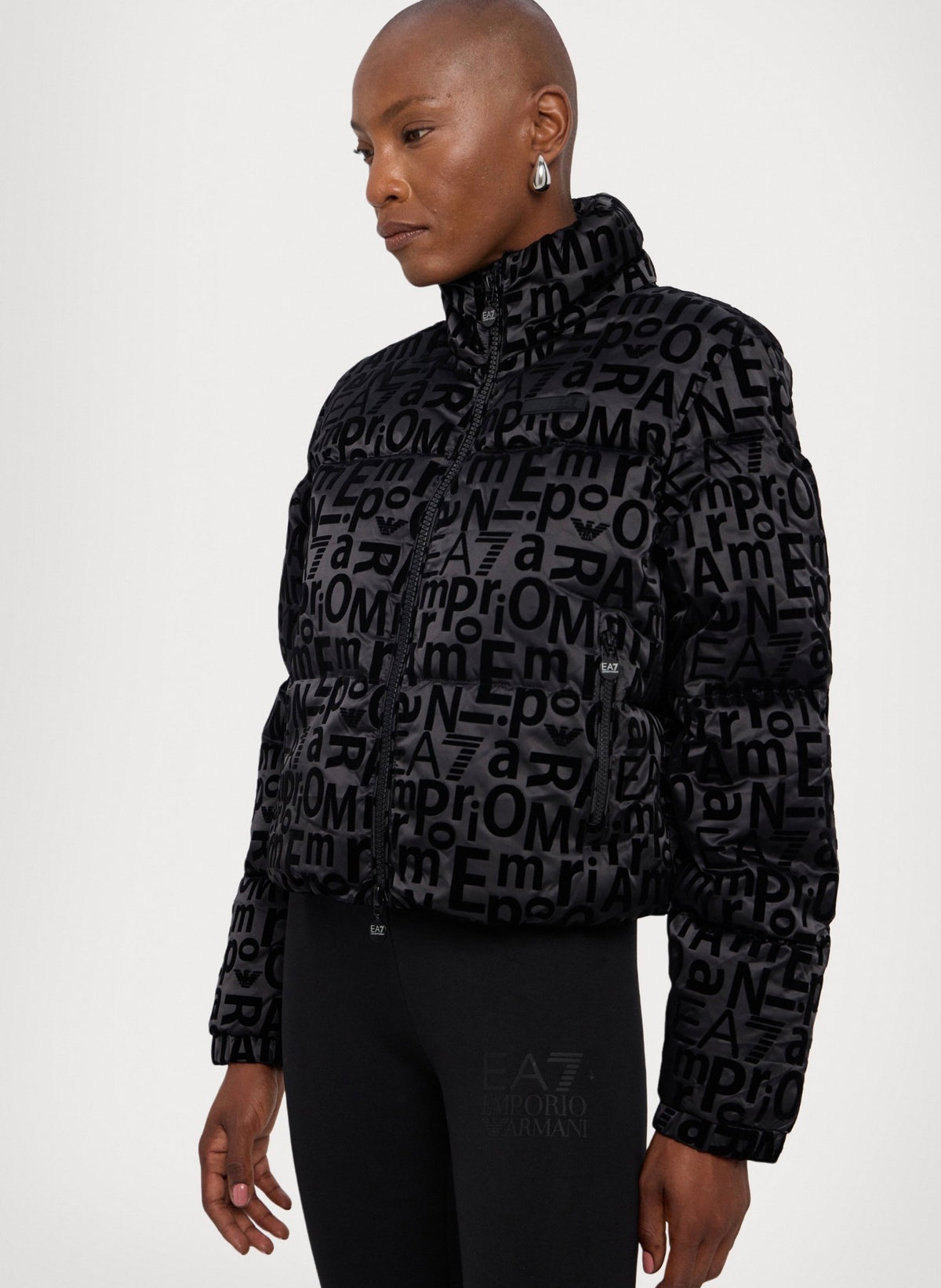 EMPORIO ARMANI DONNA GIUBBOTTO LOGATO CORTO NERO