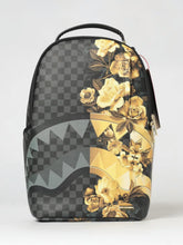 SPRAYGROUND Zaino In Pelle A Scacchi Con Fantasia Floreale Oro Nero