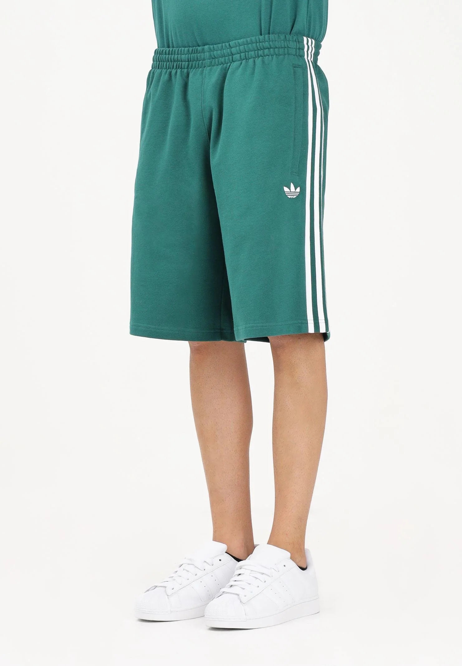 Adidas Originals Completino Uomo Verde Bande Laterali Bianche