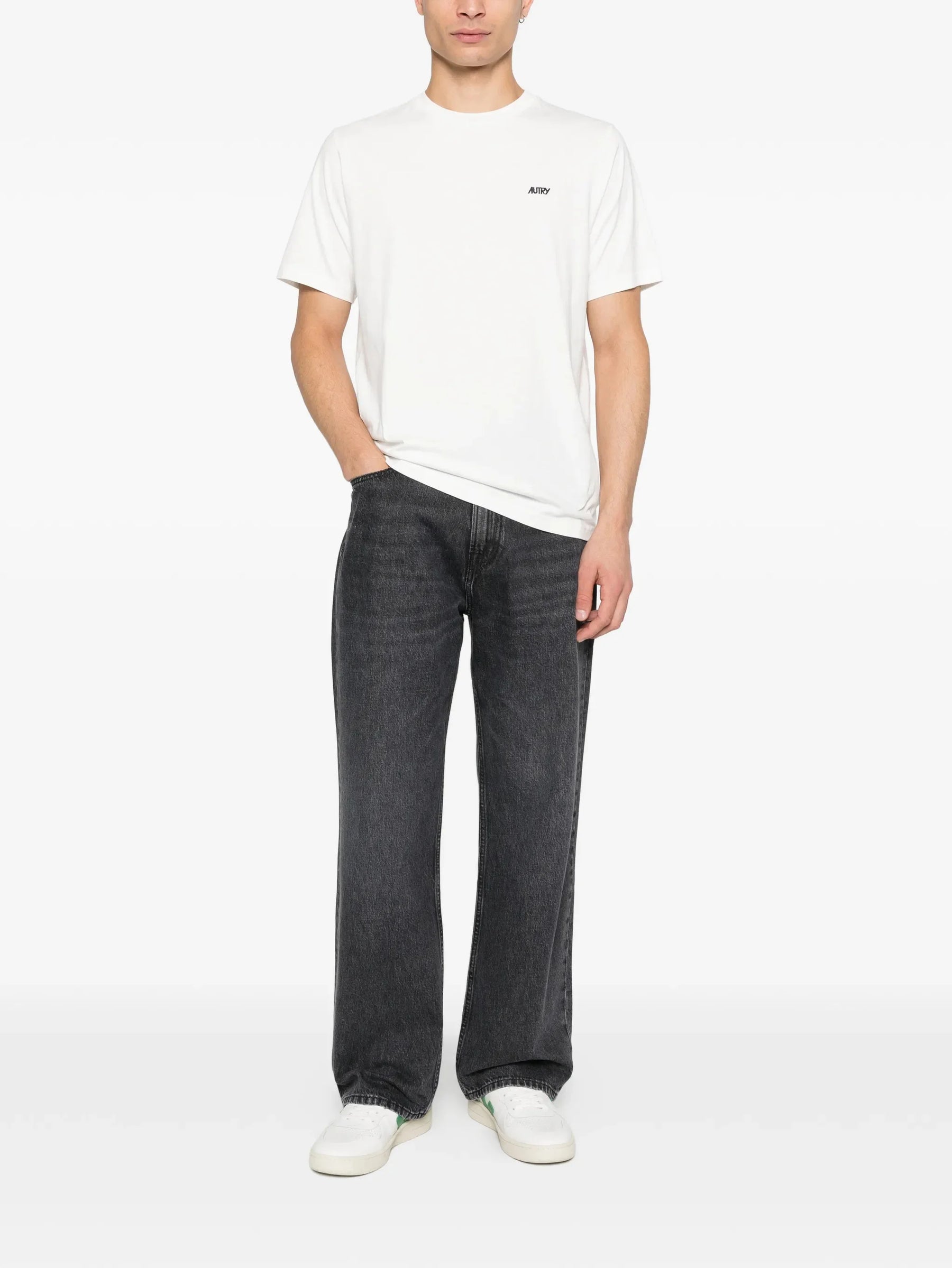 AUTRY T-Shirt Con Logo Ricamato Lato Cuore Bianca