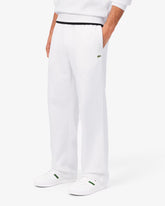 LACOSTE Pantalone In Cotone Felpato Relaxed Fit Bianco