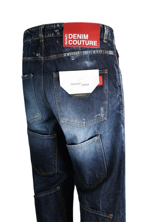 PATRIÒT Jeans Baggy Multitasche Retro Blu Denim