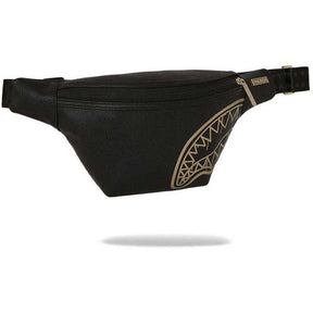SPRAYGROUND Marsupio In Pelle Gold Shark Nero/Oro
