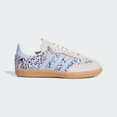 Adidas Samba “Liberty London” Bambina Con Laccio Elastico Floreale Beige Strisce Celesti