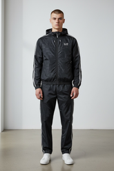 EMPORIO ARMANI Tuta In Microfibra Con Zip e Cappuccio Logata EA7 Nera