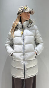 TREZ DONNA GIUBBOTTO FASCIATO LUNGO GRIGIO CHIARO