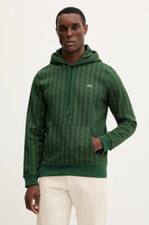 LACOSTE Felpa Monogram Con Cappuccio Verde