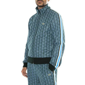 LACOSTE Tuta Leggera Monogram Con Zip Blu/Azzurro