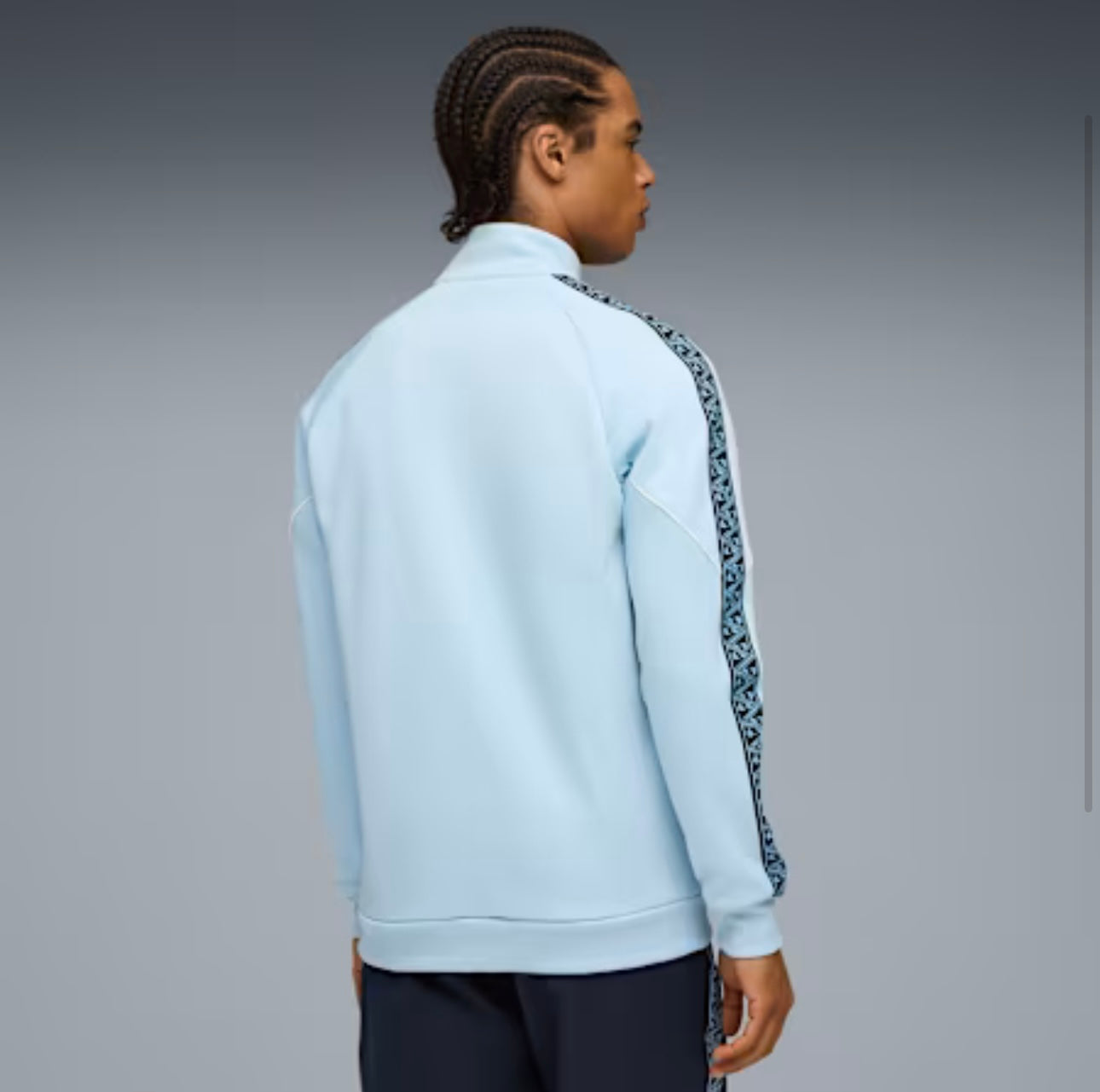 PUMA Tuta Manchester City Acetata Con Zip Blu/Azzurra