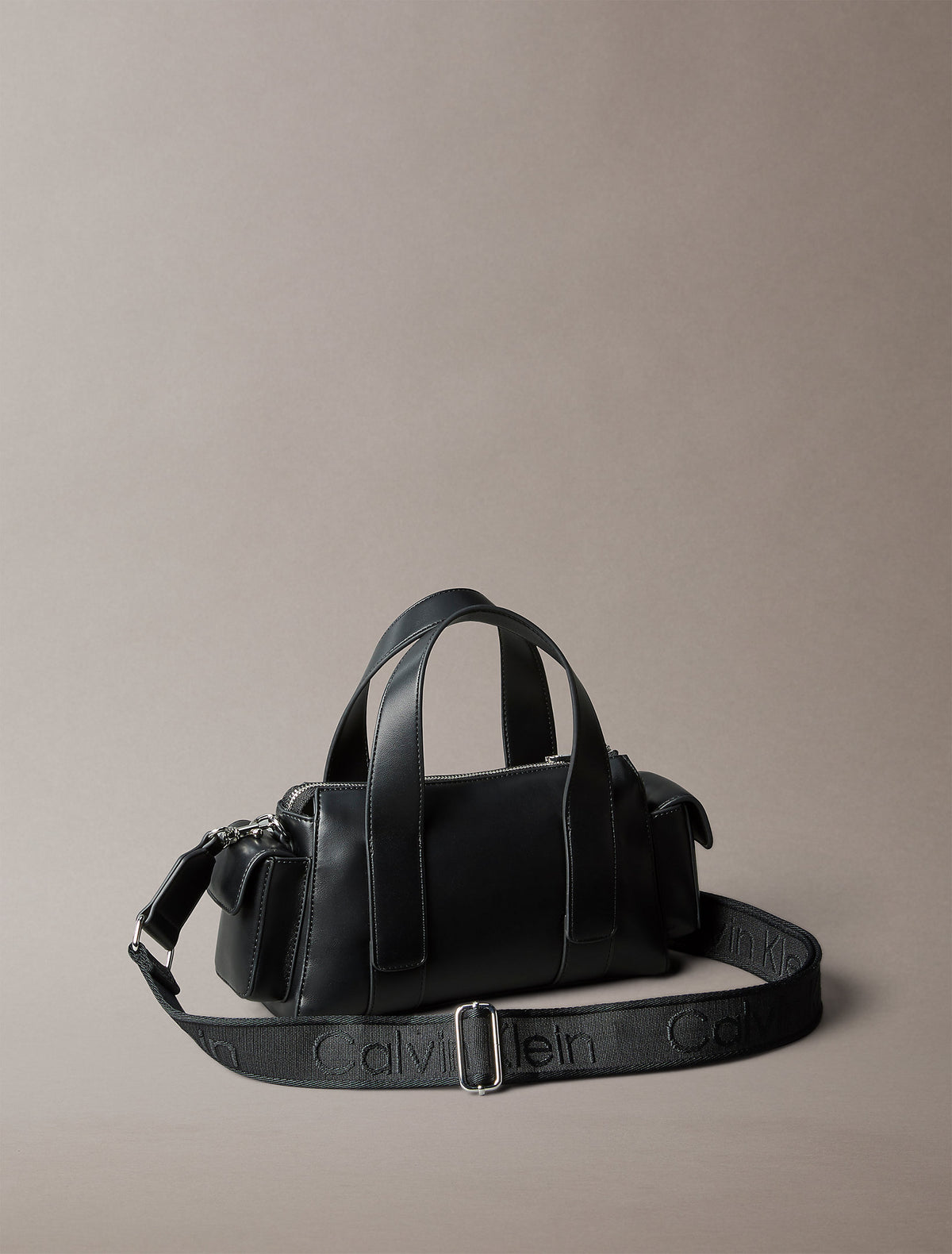 BORSA CALVIN KLEIN DONNA Borsa A Tracolla Trasformabile In Jacquard Nera