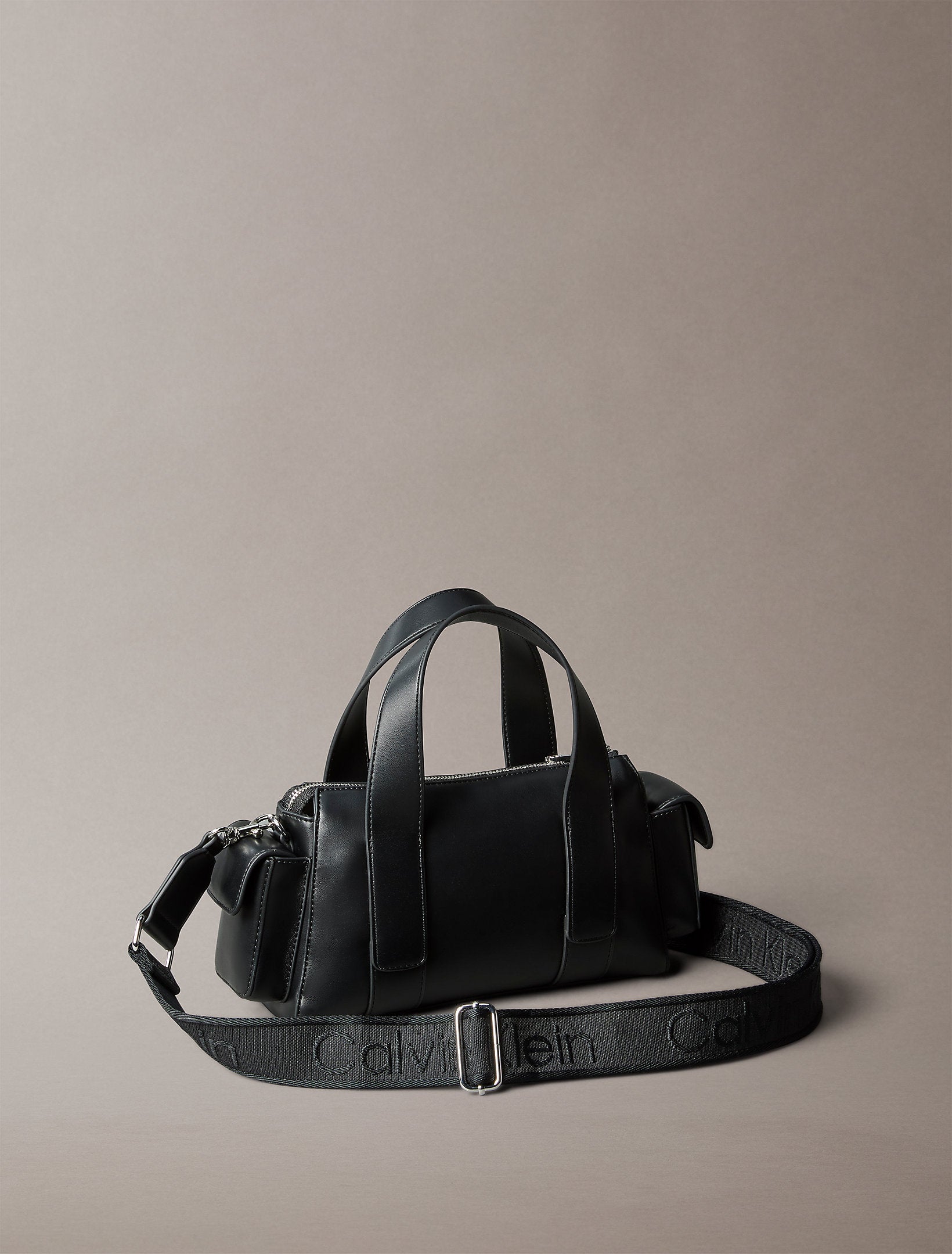 BORSA CALVIN KLEIN DONNA Borsa A Tracolla Trasformabile In Jacquard Nera