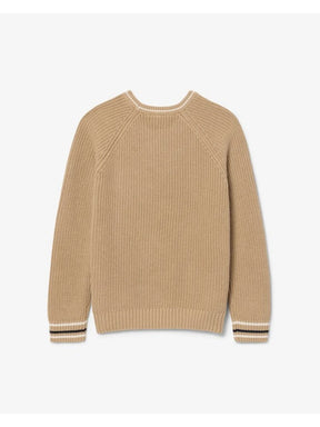 LACOSTE Maglioncino Bambino Beige Con Dettagli Ricamati Bianchi