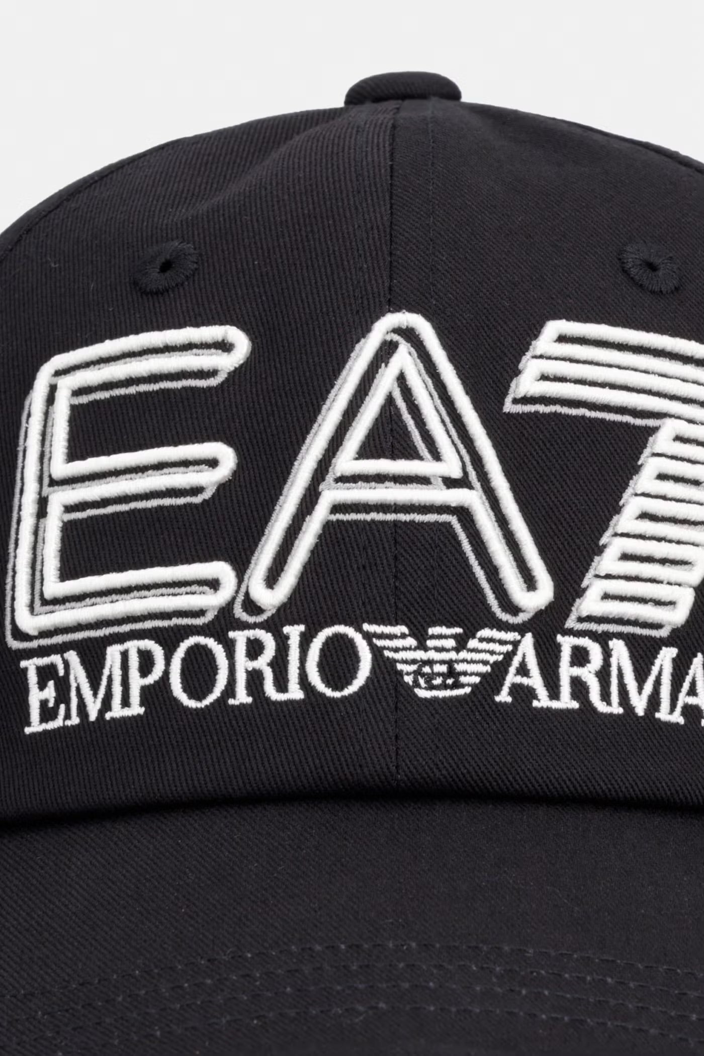 EA7 Cappello Nero/Bianco Visiera Curva